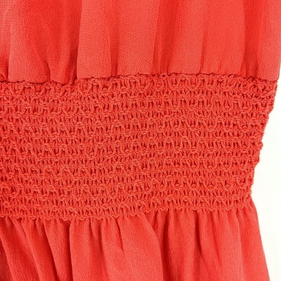 T. Babaton Aritzia 100% Silk Mini Dress With Pockets Women’s Size XS in Coral - Picture 4 of 11